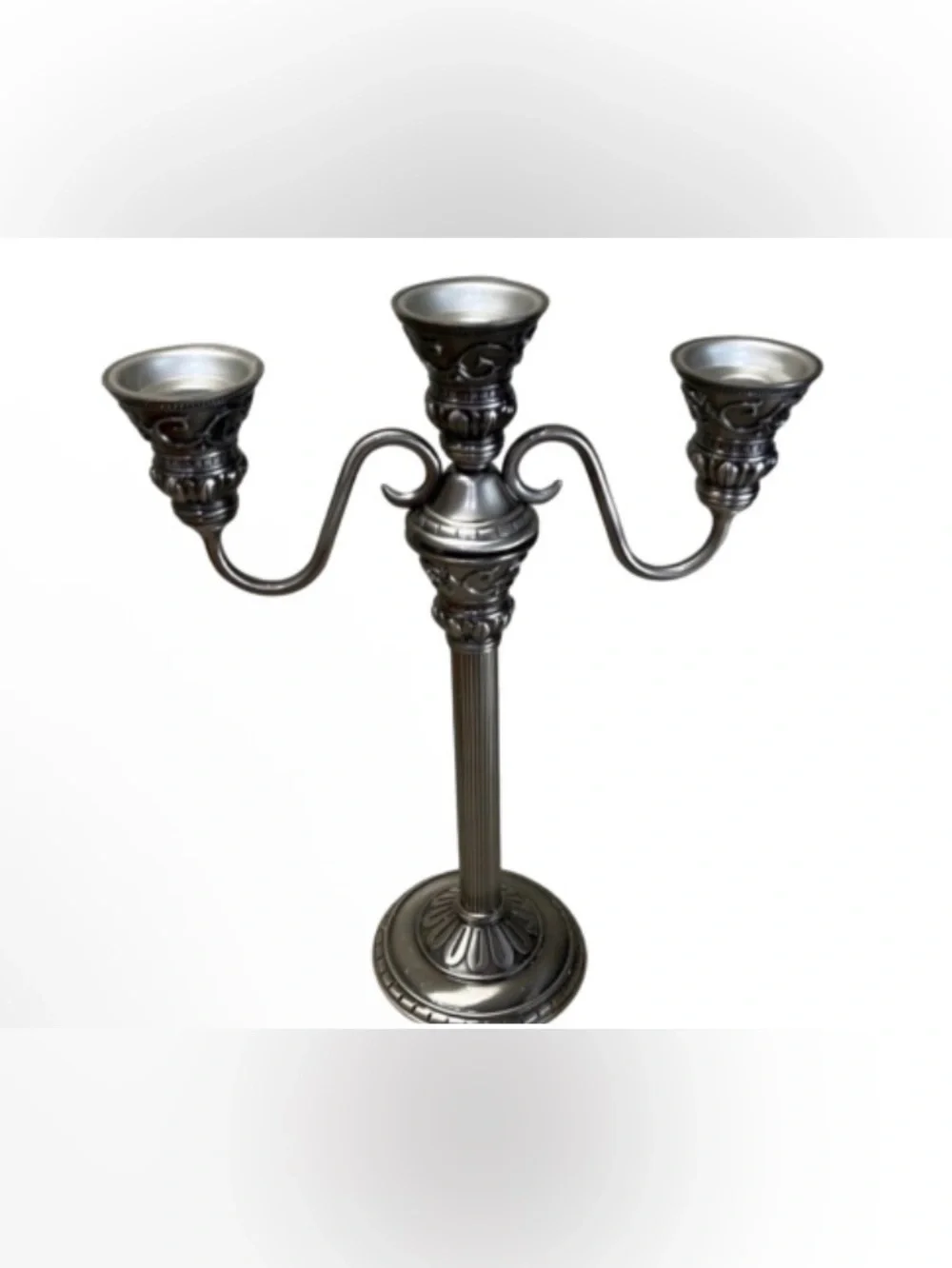 Vintage partylite satin  Silver Candelabra - with removable arms